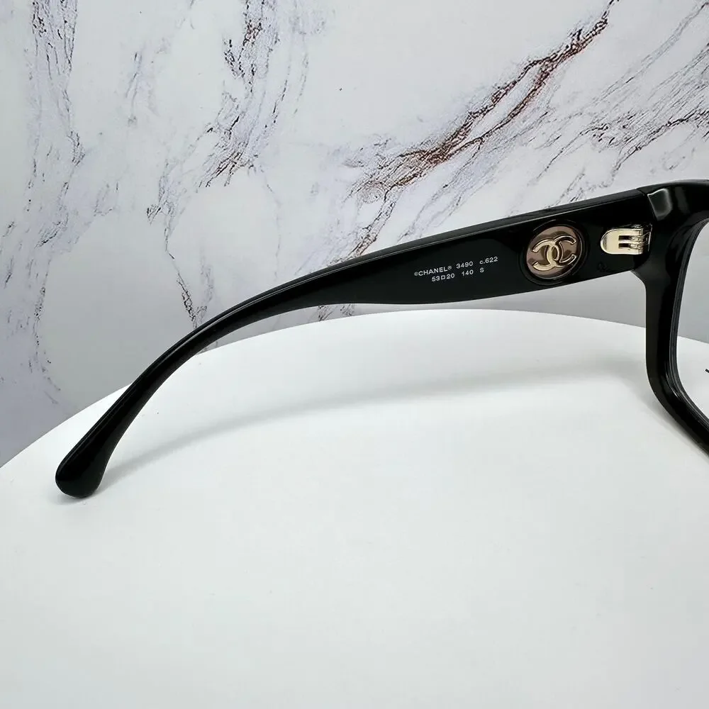 New CHANEL Eyeglasses 53mm Glasses Butterfly Gold CC Womens - Picture 7 of 16